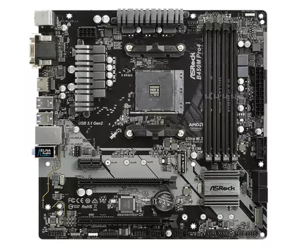 Материнская плата ASRock AM4 AMD B450 B450 PRO4