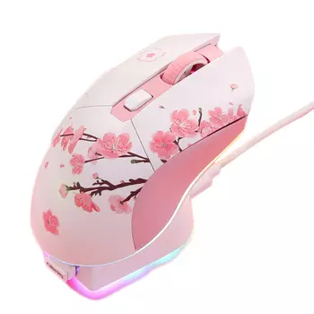 Мышь Dareu Мышь EM901X Sakura Pink, дизайнерский рисунок