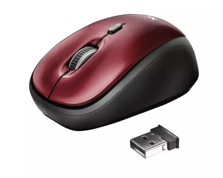 Мышь Trust Мышь YVI WIRELESS 19522_T, цвет темно-красный