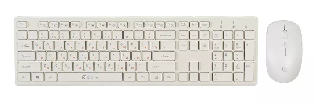 Клавиатура+мышь Oklick KB+M 240M 1091258, цвет белый