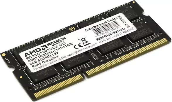 Оперативная память AMD Desktop DDR3 1600МГц 8GB, R538G1601S2S-U, RTL
