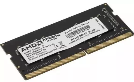 Оперативная память AMD Desktop DDR4 2666МГц 8Gb, R748G2606S2S-U, RTL