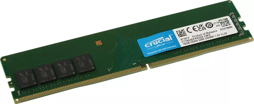 Оперативная память Crucial Desktop DDR4 3200МГц 16GB, CT16G4DFRA32A, RTL