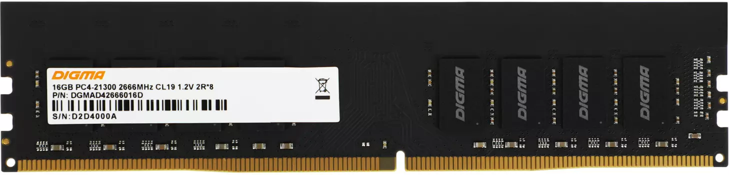 Оперативная память DIGMA DDR4 16Gb, DGMAD42666016D, RTL