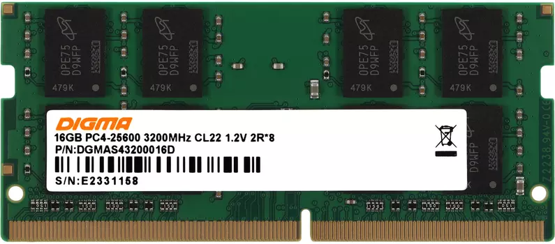 Оперативная память DIGMA DDR4 16Gb, DGMAS43200016D, RTL