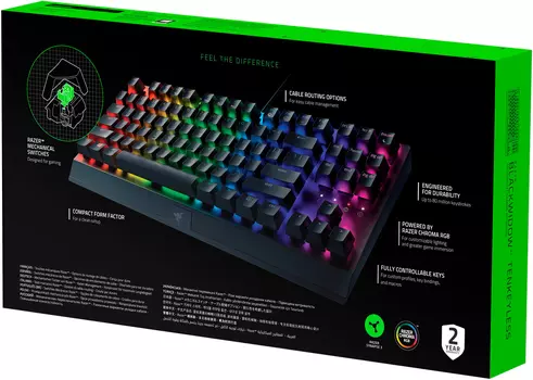 Razer BlackWidow V3 Tenkeyless - Mechanical Gaming Keyboard - RUSSIAN Layou