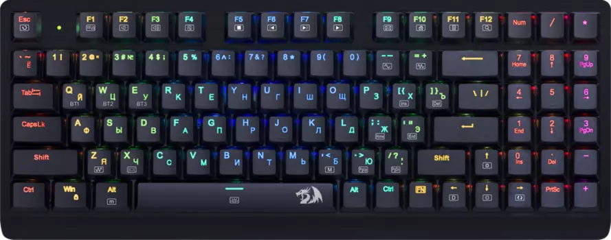 Redragon Беспроводная клавиатура Dragonwarrior RGB,тонкая,94клавиш,б.п.
