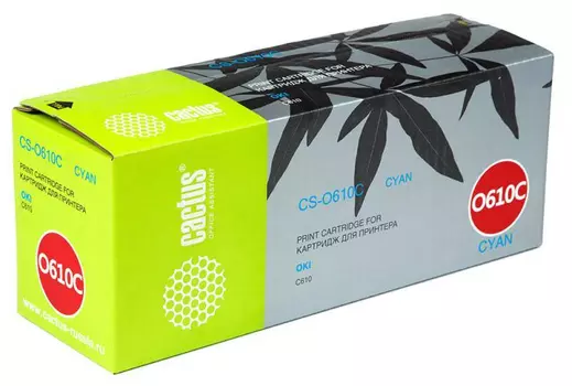 Тонер-картридж голубой Cactus CS-O610C
