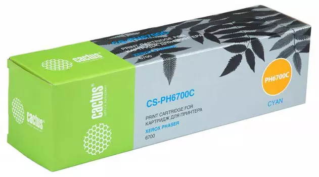 Тонер-картридж голубой Cactus CS-PH6700C
