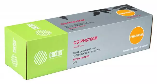 Тонер-картридж голубой Cactus CS-PH6700M