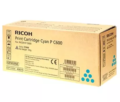 Тонер-картридж голубой Ricoh PC600, 408315