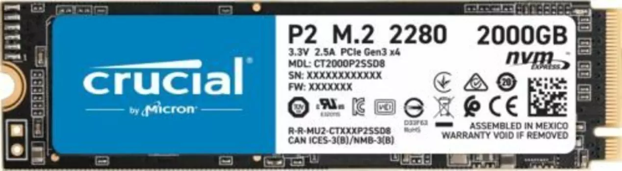 Внутренний твердотельный накопитель Crucial P2 2TB
