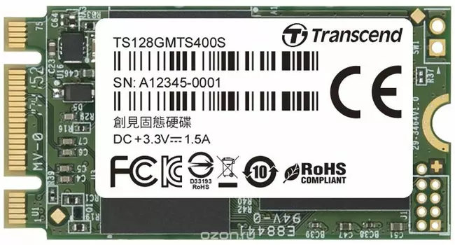 Внутренний твердотельный накопитель TRANSCEND M.2 SSD 128GB