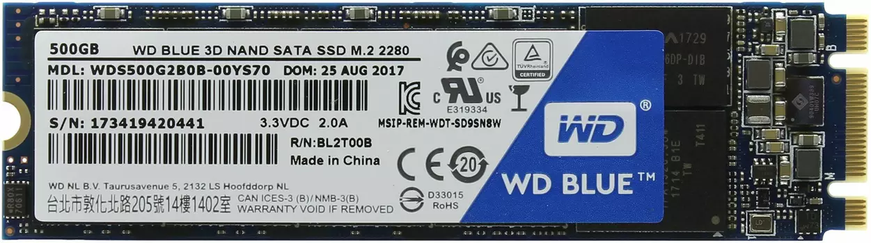 Внутренний SSD Western Digital SATA III 500Gb