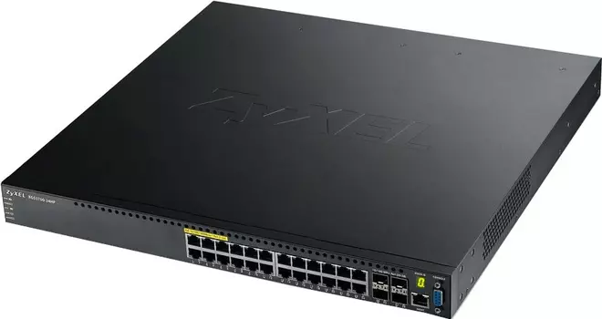 XGS3700-24HP L2+ коммутатор PoE+ Zyxel XGS3700-24HP, rack 19", 24xGE PoE+, 4xSFP+, стекируемый (до 8), бюджет PoE 460/1000 Вт