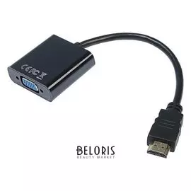 Адаптер Cablexpert, Hdmi(M)-vga(f), вер 1.4, 0.15 м, AUX Jack 3.5мм-jack 3.5мм 0.5м, черный