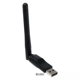 Адаптер Luazon, USB Wi-fi 150 Mbps, с антенной, однодиапазонный, черный