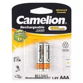 Аккумулятор Camelion, Aaa, Ni-mh, Hr03-2bl (Nh-aaa600bp2), 1.2в, 600 мач, блистер, 2 шт.