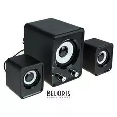 Акустическая система 2.1 Luazon, 2*1.5вт, сабвуфер 13вт, 3.5/jack/usb, 80дб, черная