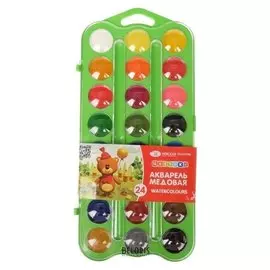 Акварель медовая, 24 цвета, без кисти