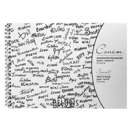 Альбом для рисования 190 х 260, ЗХК «Сонет», 50 листов, 80 г/м², на гребне, бумага серая марка Б