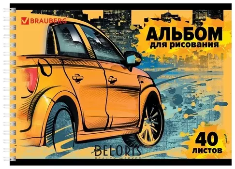 Альбом для рисования, А4, 40 листов "Форсаж"