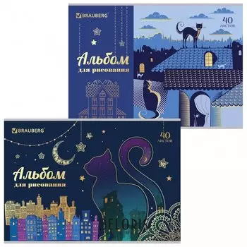 Альбом для рисования А4, 40 листов "Кошечки"