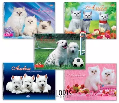 Альбом для рисования, А4, 40 листов "Любимцы"