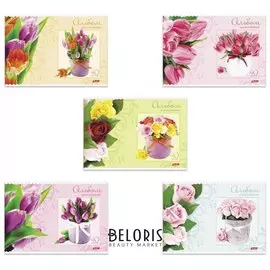 Альбом для рисования, А4, 40 листов, "Нежные букеты"