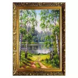 Алмазная мозаика «Березовый рай» 29,5×20,5 см, 25 цветов