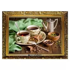 Алмазная мозаика "Кофейная идиллия" 29,5×20,5 см, 25 цветов