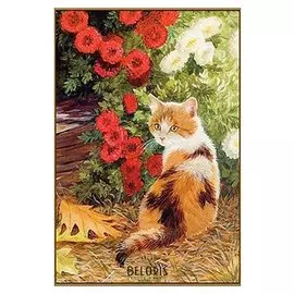 Алмазная мозаика «Кошечка в цветах», 20 × 28 см, 36 цветов