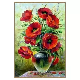 Алмазная мозаика «Маковый букет», 31 цвет