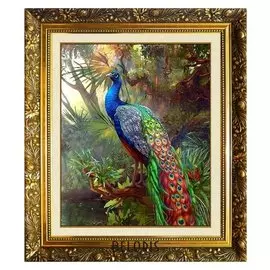 Алмазная мозаика на подрамнике "Царственная птица" 50×40см, 35 цветов