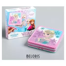 Алмазная мозаика на шкатулке «Эльза», холодное сердце, 14 X 13,6 см