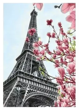 Алмазная мозаика с полным заполнением «Символ парижа» 19 X 27 см