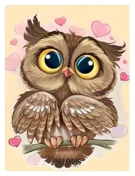Алмазная мозаика с полным заполнением «Влюбленный филин» 15 X 20 см