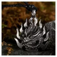 Амулет-брелок, тотем "Огненный дракон" №43, металлический