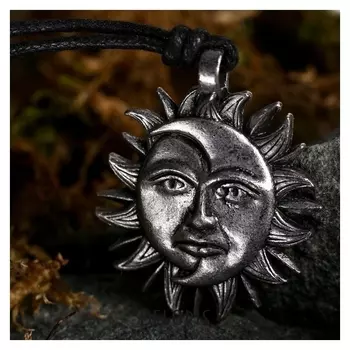 Амулет-брелок, тотем "Солнце и луна" №18, металлический