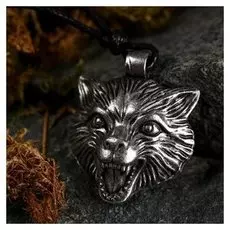 Амулет-брелок, тотем "Знак волка" №48, металлический