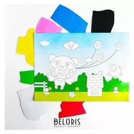 Аппликация 3D "Панда с воздушными шариками" из ЕVA