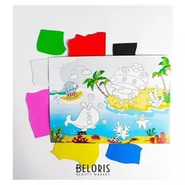 Аппликация 3D "Утенок на берегу" из ЕVA