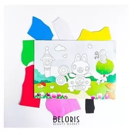 Аппликация 3D "Зайчик в машине" из ЕVA