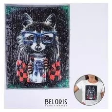 Аппликация из пайеток «Енот», 30,5 × 22,5 см