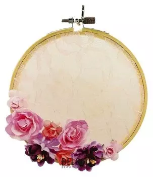 Аппликация из текстильных деталей на пяльцах «Нежные цветочки»