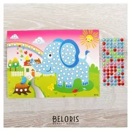 Аппликация круглыми стразами "Слоник"