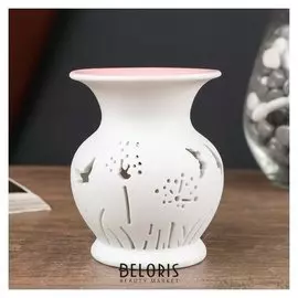 Аромалампа керамика "Бабочки на вазе" 9,5х7,5х7,5 см