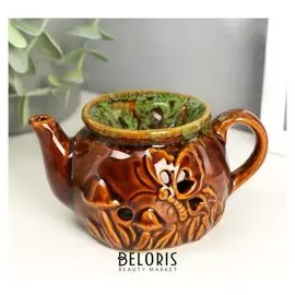 Аромалампа керамика "Чайничек с бабочками" 6,5х12,7х8 см