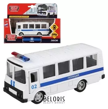 Автобус металлический инерционный «Паз. полиция», двери открываются