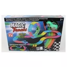 Автотрек гибкий светящийся в темноте с машинкой